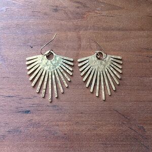 Gold Fan-Shaped Earrings